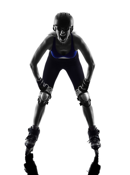 woman in roller skates  silhouette - Fotografie, Obrázek