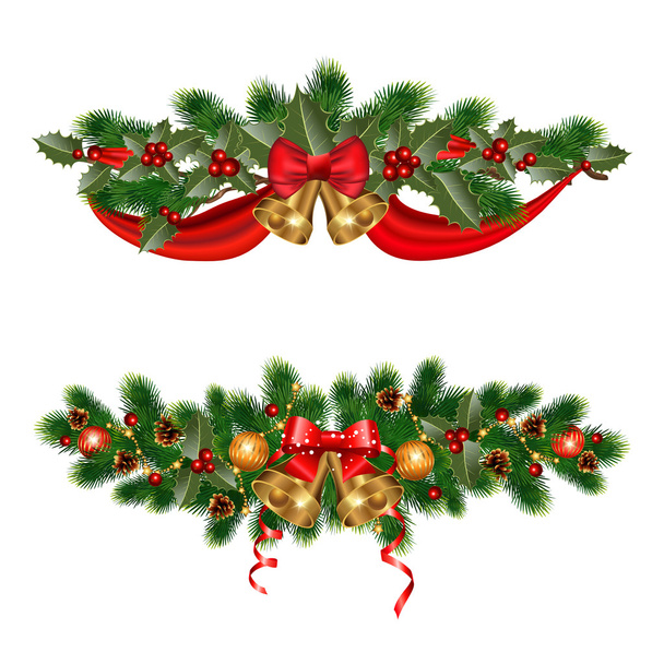christmas red adornments - Vector, afbeelding