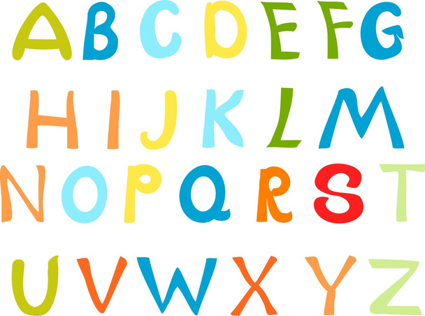 english alphabet with multicolored letters - Vector, Image