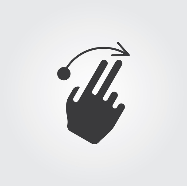 Eenvoudige Web Icon: Hand Touch - Vector, afbeelding