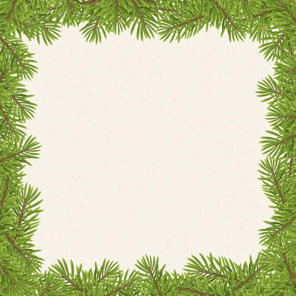 Kerstboom frame geïsoleerd op papier achtergrond - Vector, afbeelding