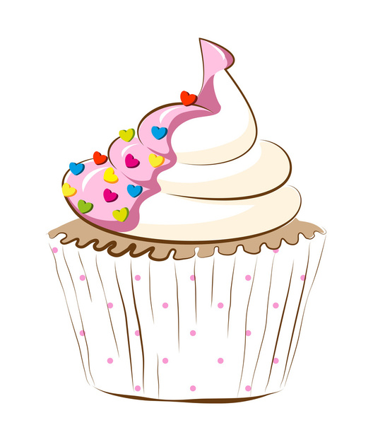 cartoon Festive cupcake - Vector, afbeelding