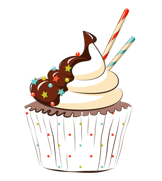 cartoon Festive cupcake - Vecteur, image