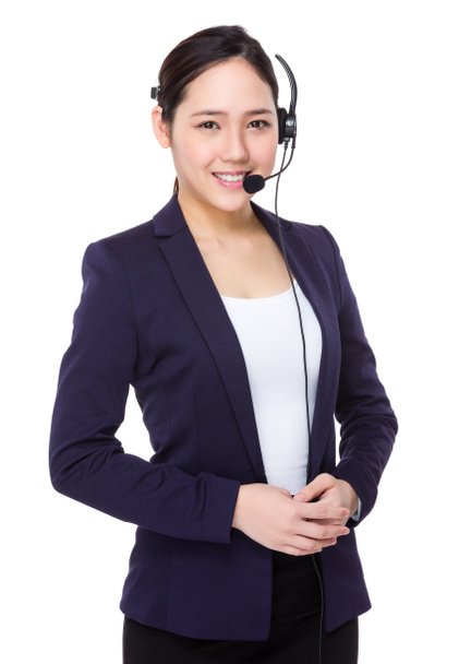 call center agent with headset - Photo, Image