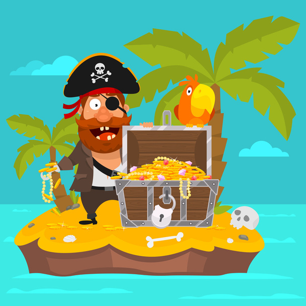 Pirat na wyspie część 1 - Wektor, obraz