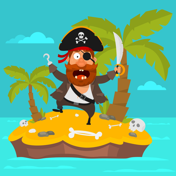 Pirat na wyspie część 4 - Wektor, obraz