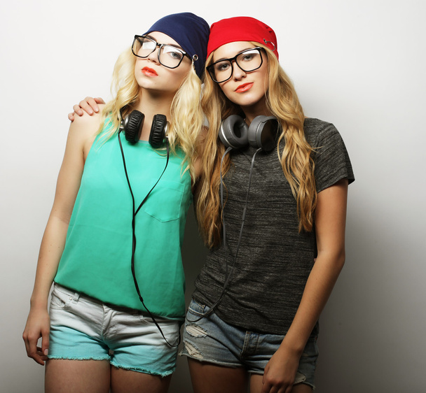 two best friends hipster girls - 写真・画像