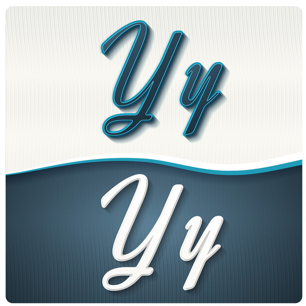Capital and lowercase letters Y, y - Вектор,изображение
