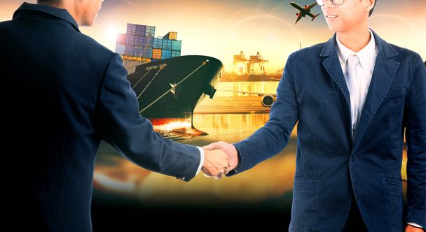 business man shaking hand ,success of agreement solution goal wi - Photo, Image
