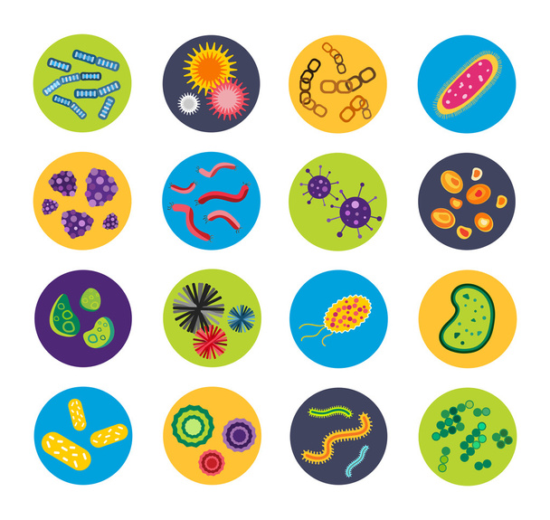 Set di icone vettoriali del virus batterico
 - Vettoriali, immagini