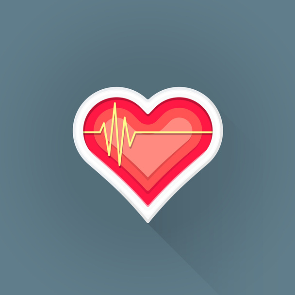 vector flat cardiac medicine symbol illustration ico - Vektör, Görsel