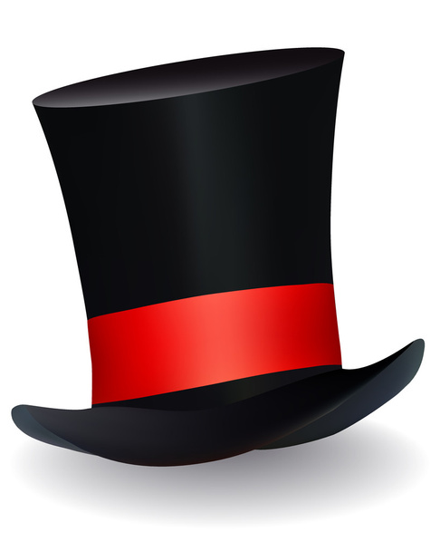 Hat hat with a red ribbon - Vector, Image