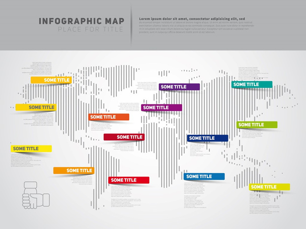 infographics template with world map - Vector, afbeelding