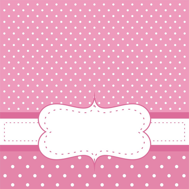 Sweet, baby roze polka dots vector kaart of uitnodiging - Vector, afbeelding