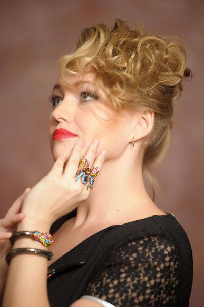 Retro jewelry woman - Foto, Imagen
