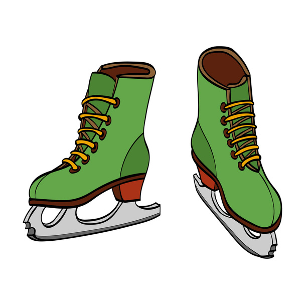 Winter ice skates. Vector hand drawn illustration - Vector, Image
