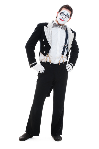Portrait of mime in tailcoat - Photo, Image