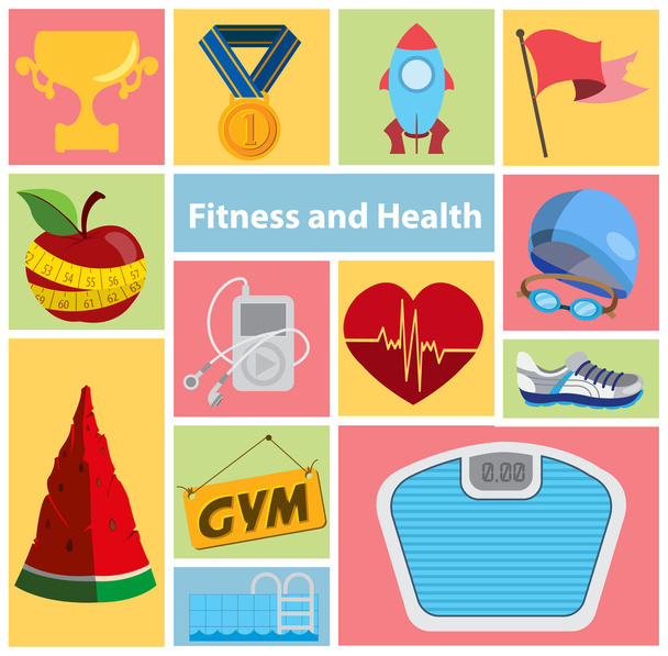 Fitness and health - Vettoriali, immagini
