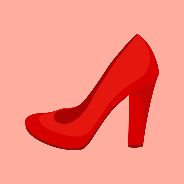 Girl's red shoe isolated - Vector, Image