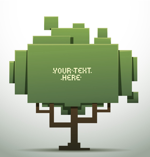 nature pixel tree banner - Wektor, obraz