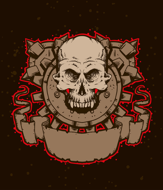 emblema cráneo oscuro
 - Vector, Imagen