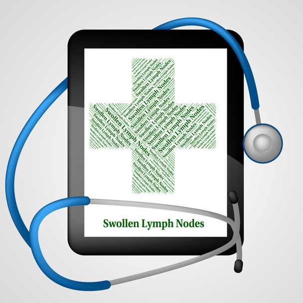 Swollen Lymph Nodes Indicates Poor Health And Affliction - Photo, Image