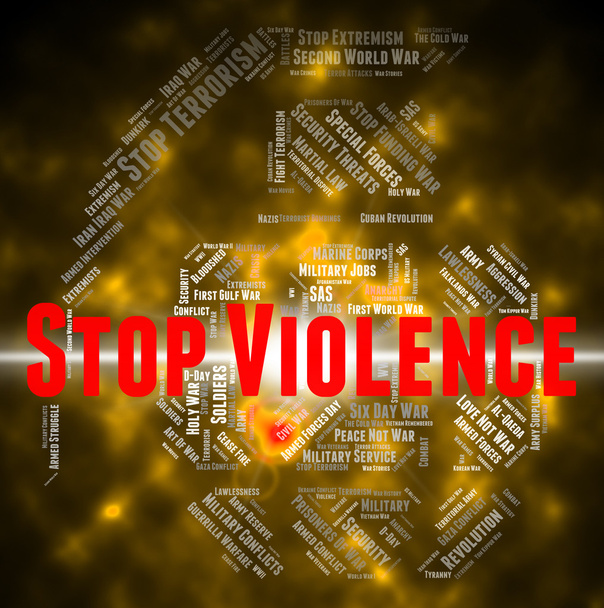 Stop Violence Represents Brute Force And Brutality - Photo, Image