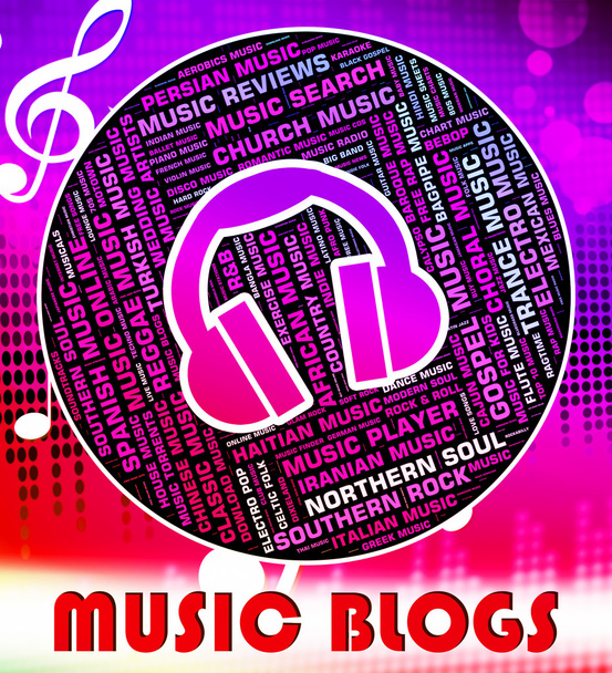 Blogi muzyki pokazuje ścieżkę dźwiękową i akustyczna - Zdjęcie, obraz