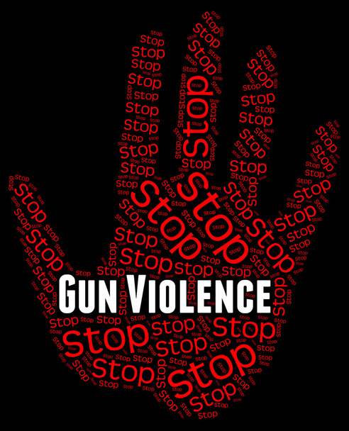 Stop Gun geweld vertegenwoordigt Brute kracht en wreedheid - Foto, afbeelding