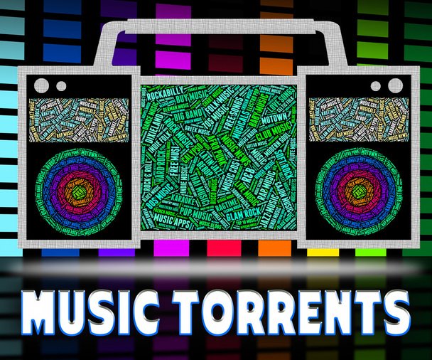 Music Torrents Represents File Sharing And Audio - Photo, Image