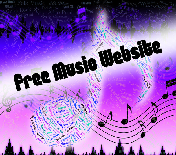 Site de música grátis mostra com nossos cumprimentos e domínios
 - Foto, Imagem
