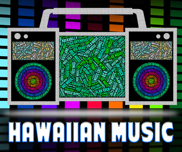 Hawaiian Music Means Sound Track And Acoustic - Photo, Image