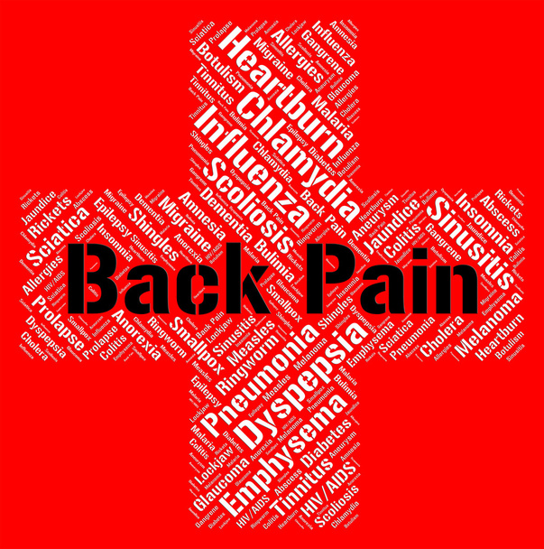 Back Pain Shows Poor Health And Ailment - Photo, Image