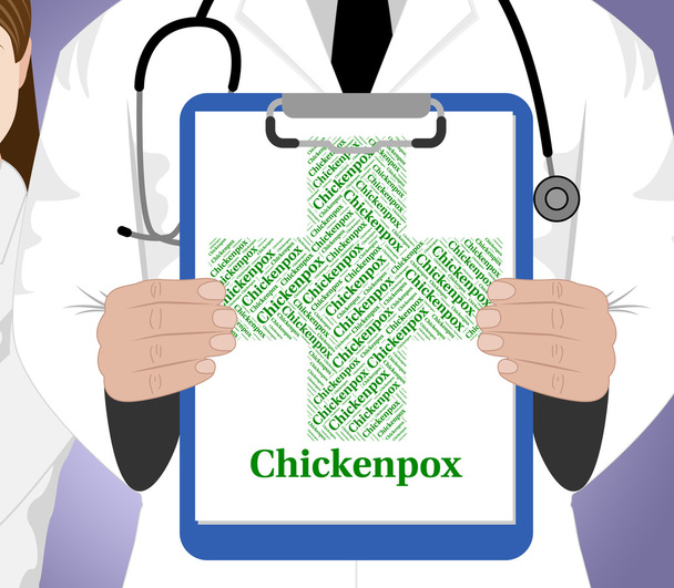 Chickenpox Word Indicates Ill Health And Affliction - Photo, Image
