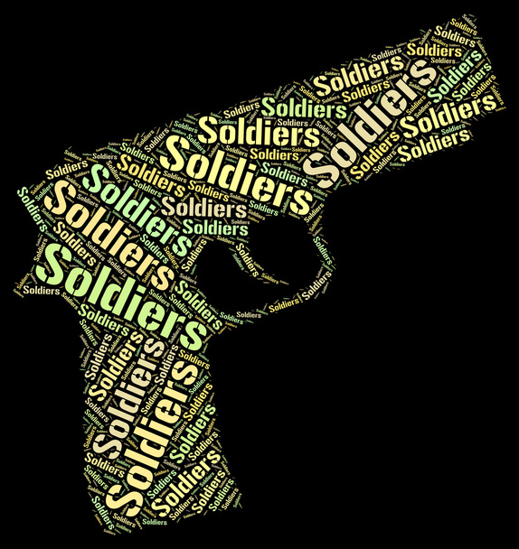 Soldados Palabra Representa Camarada En Armas Y Gis
 - Foto, Imagen