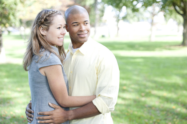 Happy Interracial Couple - Фото, зображення
