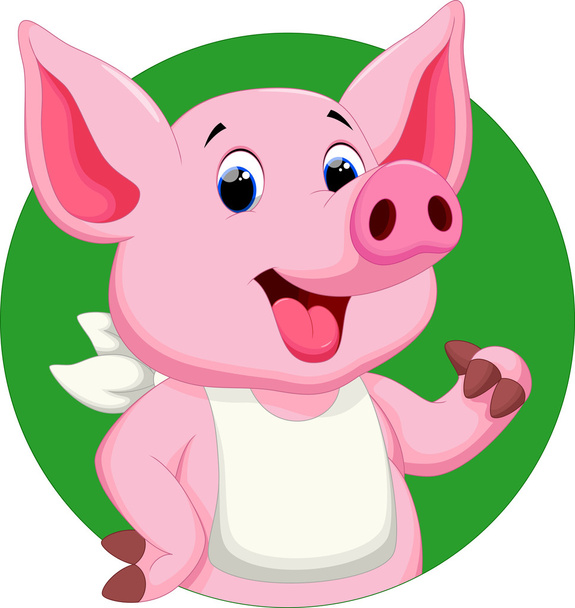 Carino cartone animato maiale - Vettoriali, immagini