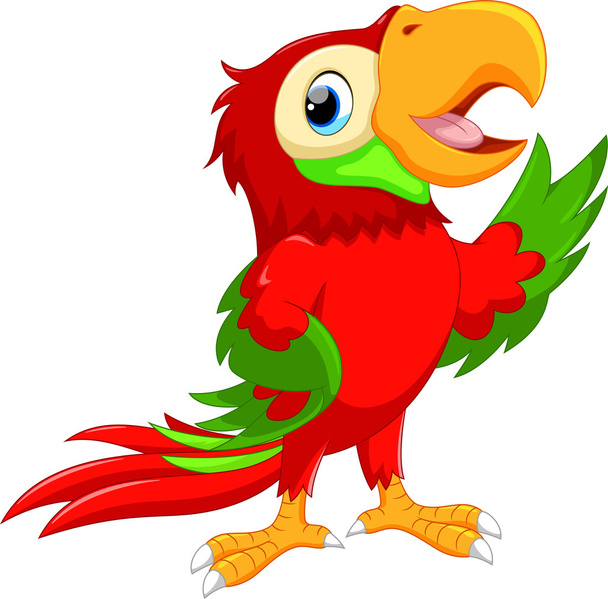 Carino cartoni animati macaw agitando
 - Vettoriali, immagini
