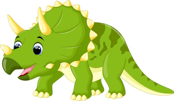 schattig triceratops cartoon - Vector, afbeelding