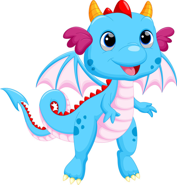 Cute baby dragon cartoon - Vector, Image
