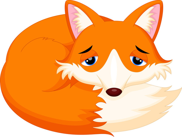 Illustration von niedlichen Fuchs Cartoon schlafen - Vektor, Bild