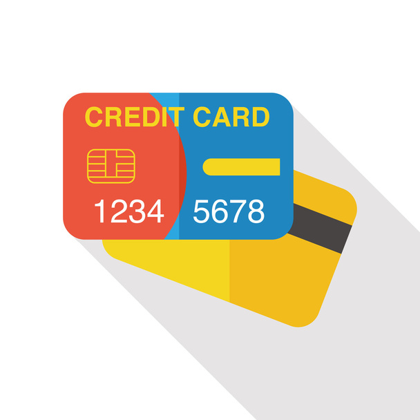 εικονίδιο επίπεδης πιστωτικής κάρτας - Διάνυσμα, εικόνα