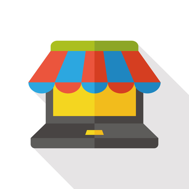 online nakupování plochý ikonou počítače - Vektor, obrázek