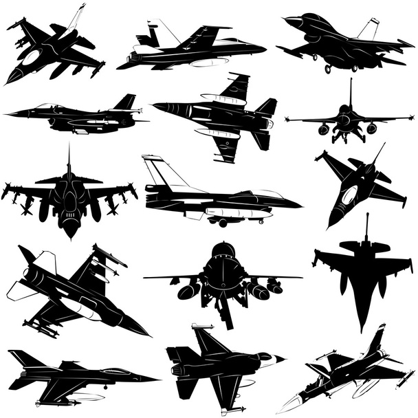 Conjunto avión militar
 - Vector, imagen