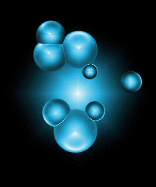 blauwe 3d bubbels - Foto, afbeelding