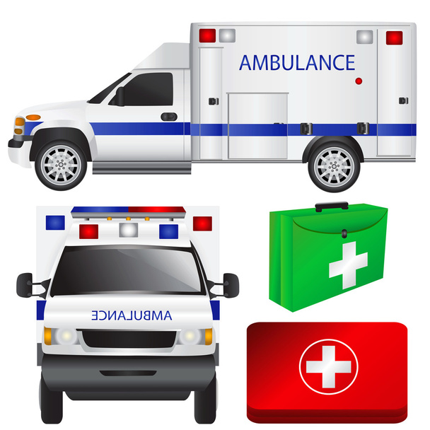 Ambulance and equipments - Vector, Image