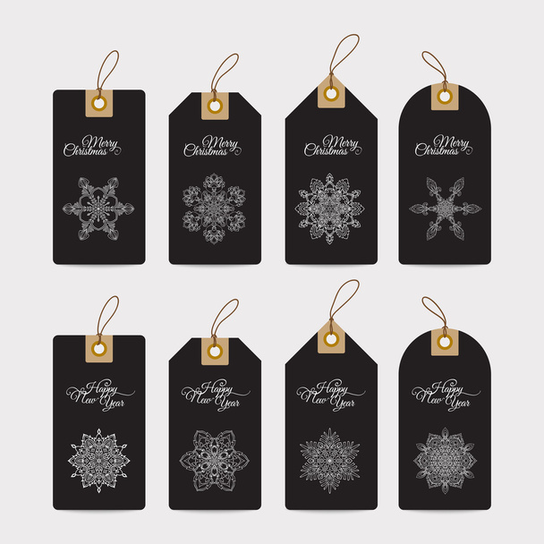 decoratieve Christmas gift tags - Vector, afbeelding