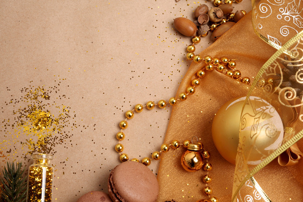 Christmas Background in Gold Tones - Zdjęcie, obraz