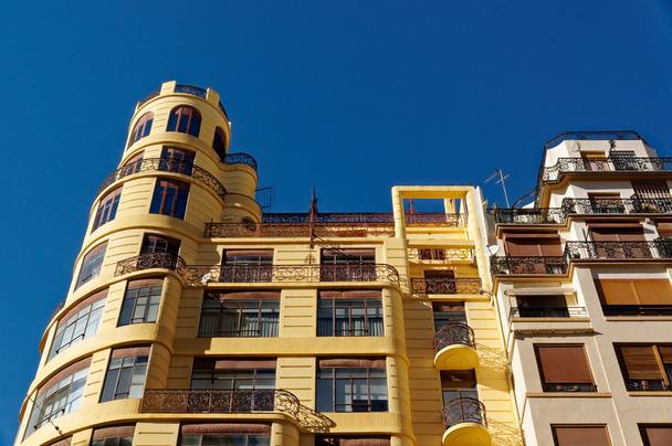 Homlokzati kő ház építészeti részletek. Valencia. Spanyolország. - Fotó, kép