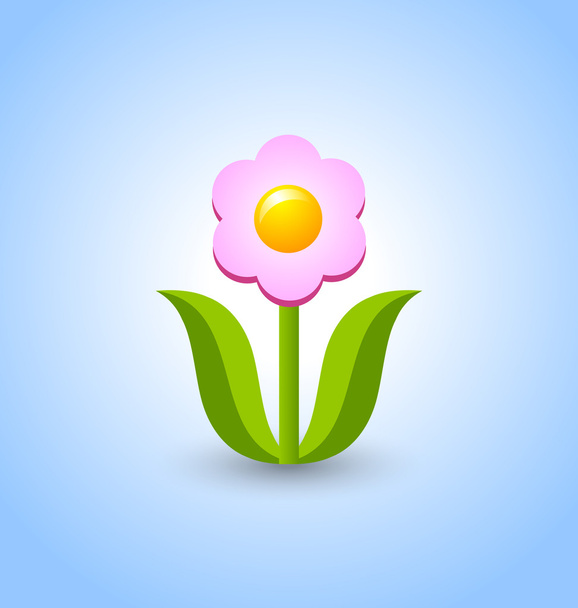 Flower icon on pale blue background - Vektor, Bild